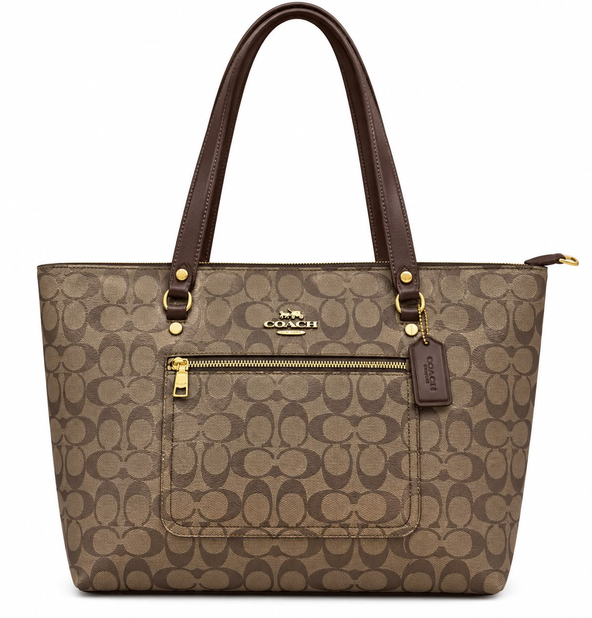 Coach Gallery Tote in Signature - Brown Black