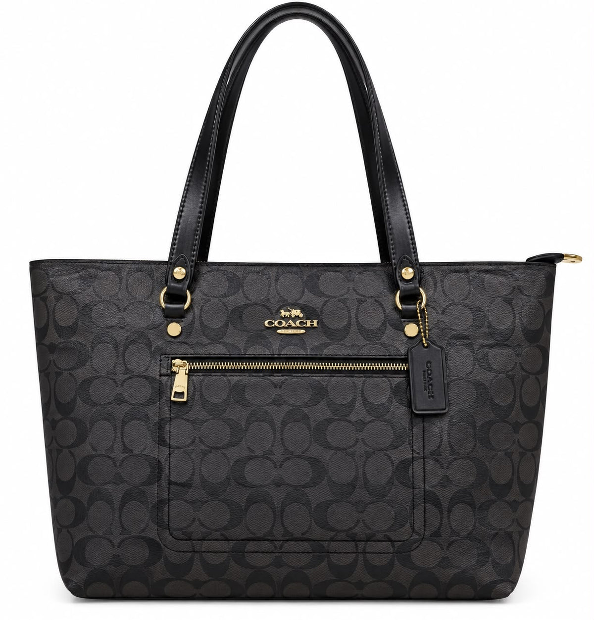 Coach Gallery Tote in Signature - Charcoal Black