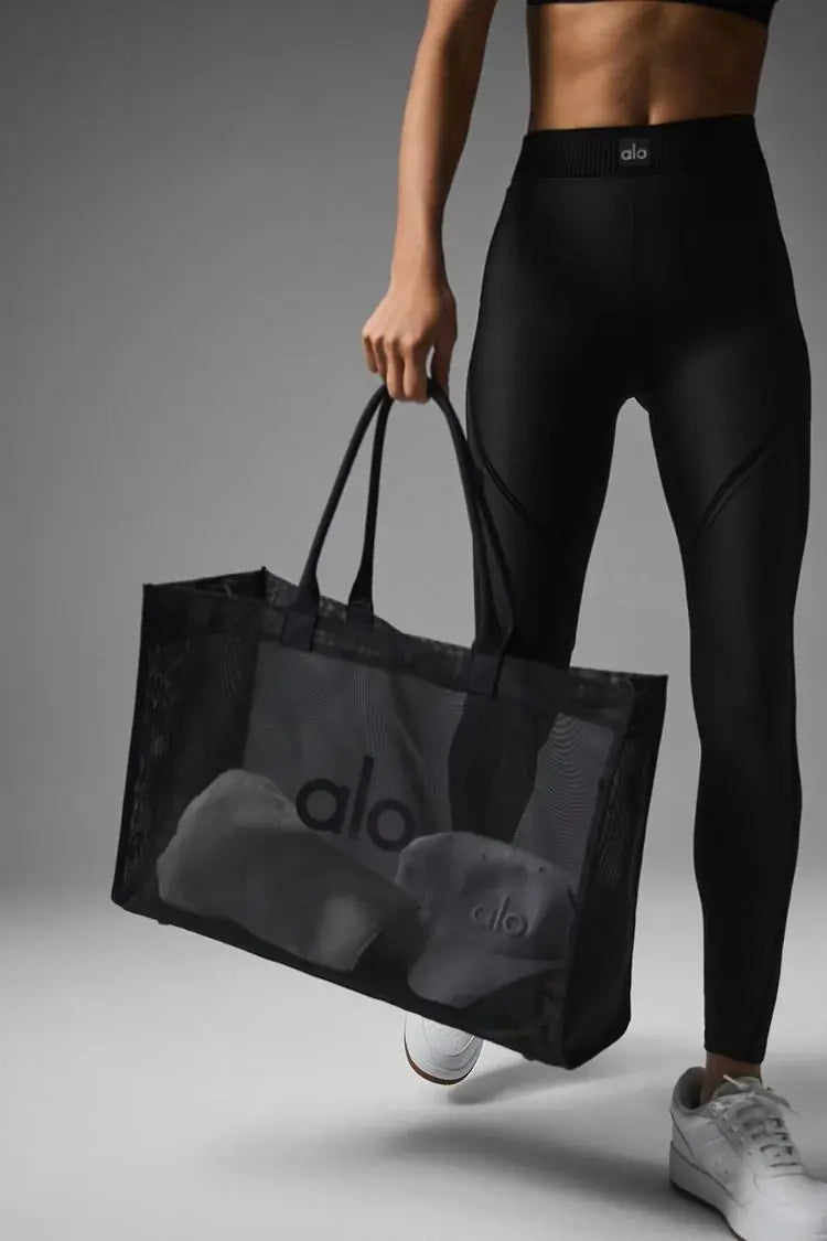 Alo Sheer Tote Bag- - BLACK