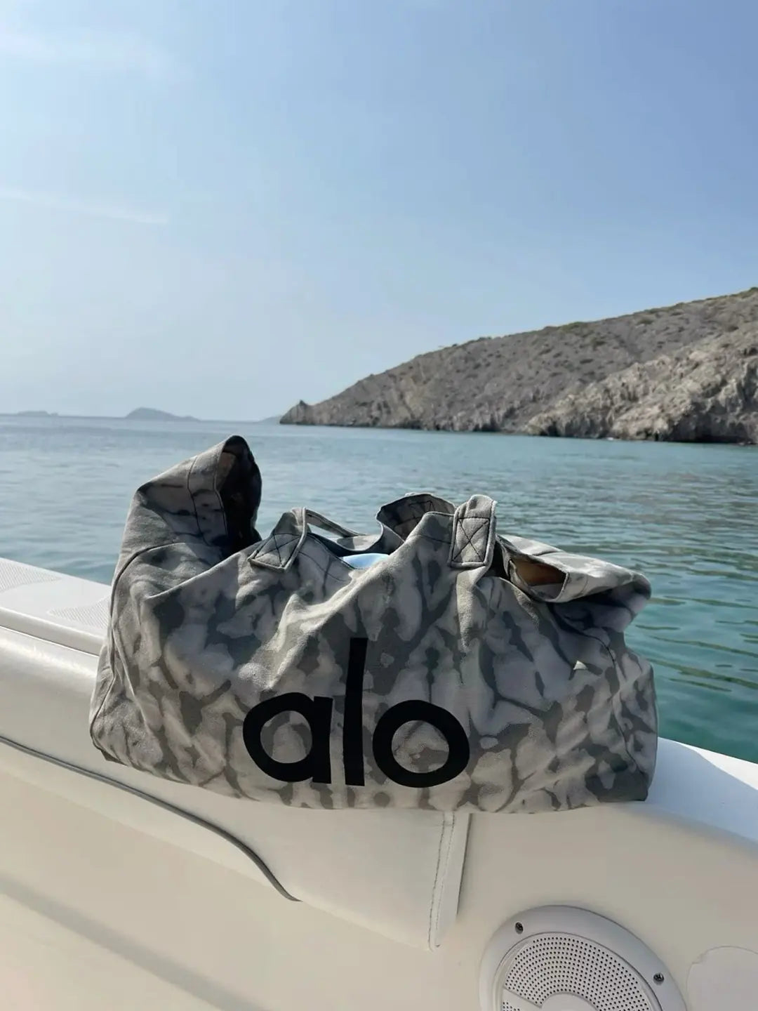 Alo Yoga iconic Shopper Grey Tiedye Askılı Gündelik Veya Spor Çanta