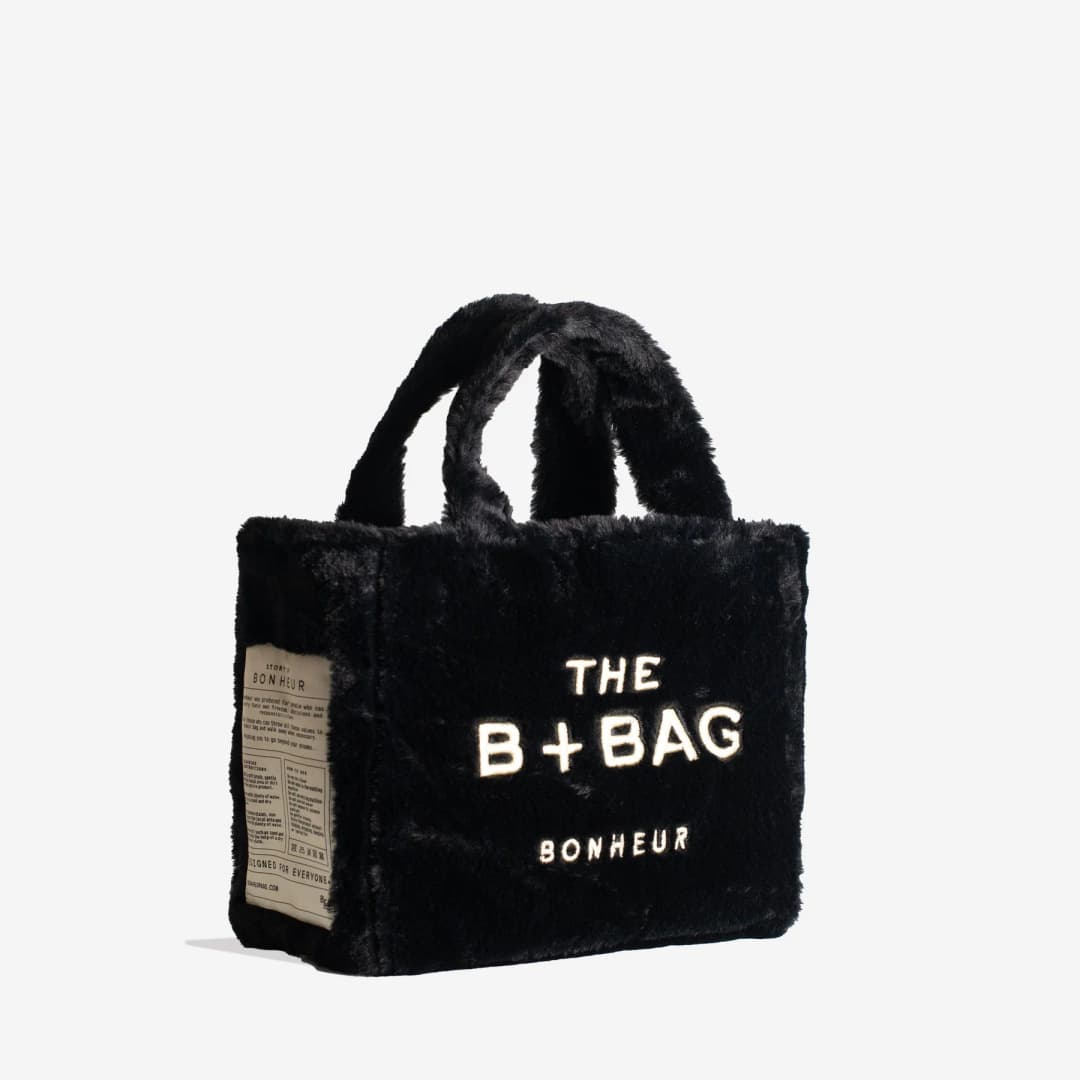 Bonheur Fluffy Tote Bag - - Phantom Black
