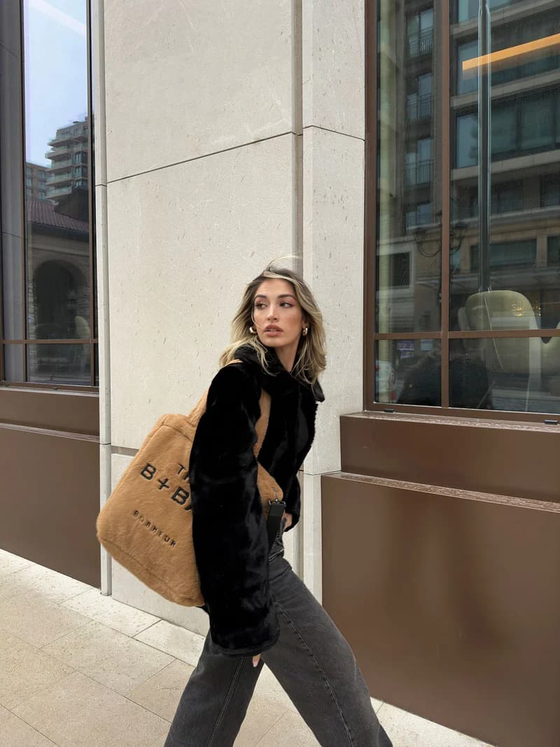 Bonheur Fluffy Tote Bag - - Pumpkin Spice