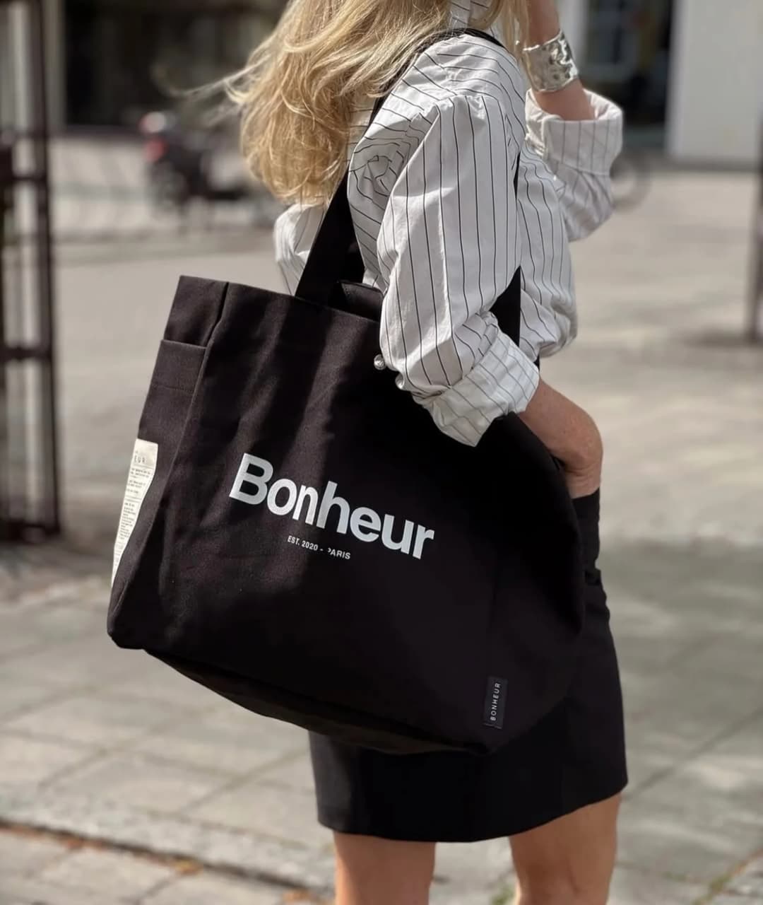 Bonheur N°4 Kanvas Çanta- - BLACK