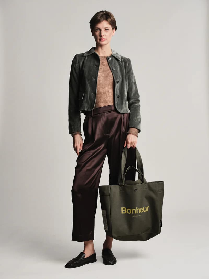 Bonheur N°4 Kanvas Çanta- - Green Splash