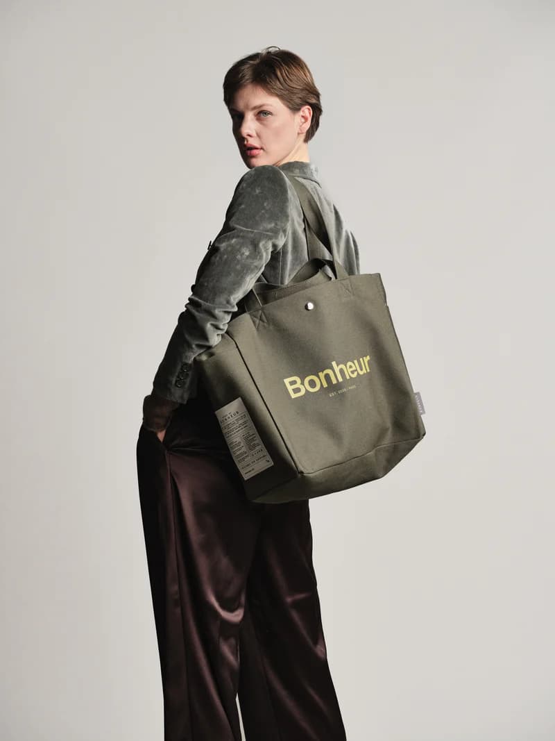 Bonheur N°4 Kanvas Çanta- - Green Splash