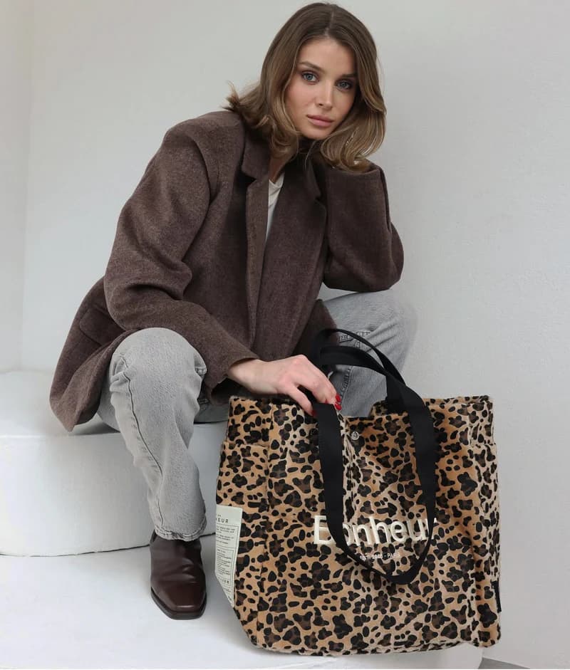 Bonheur N°4 Kanvas Çanta- - Leopard