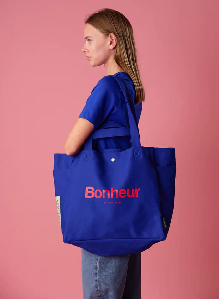 Bonheur N°4 Kanvas Çanta- - OCEAN BLUE