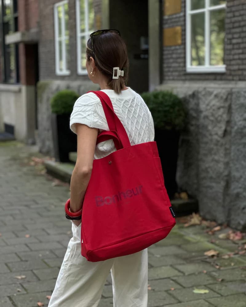 Bonheur N°4 Kanvas Çanta- - Raspberry Red