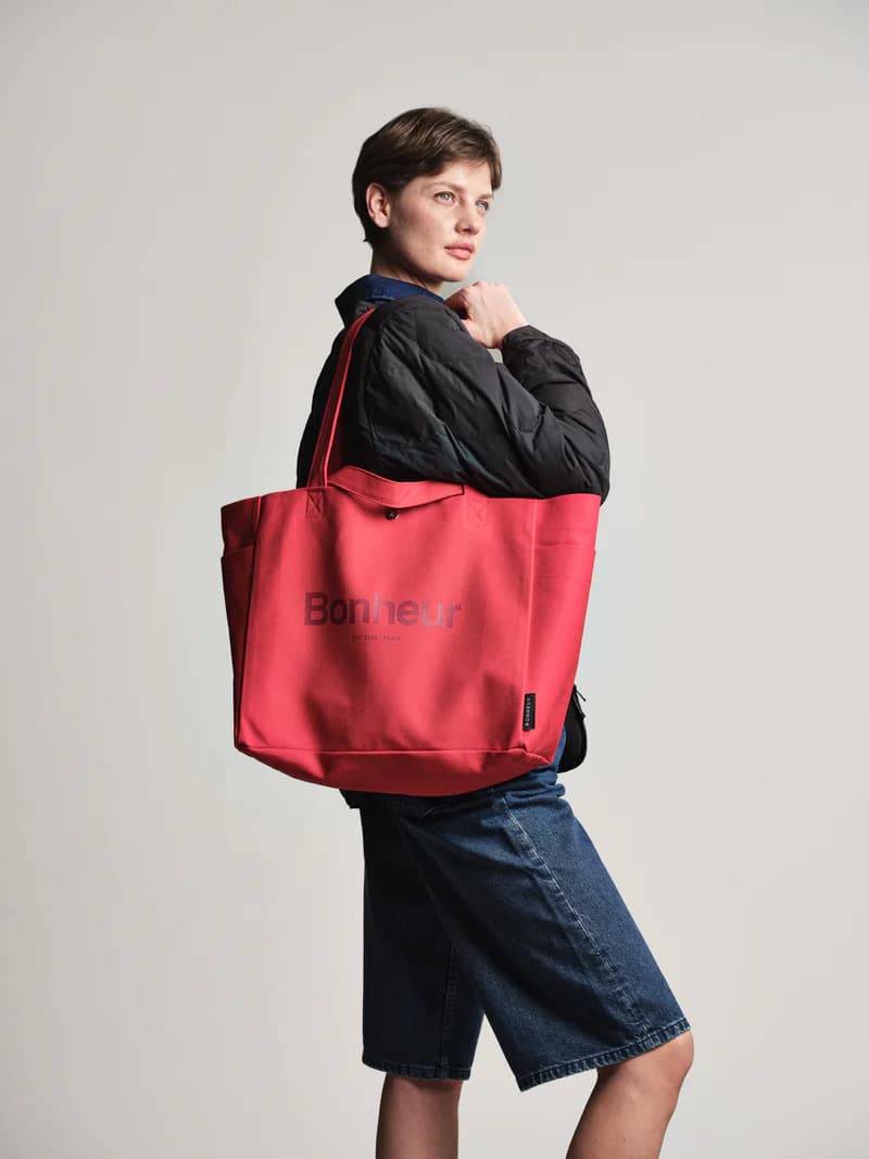 Bonheur N°4 Kanvas Çanta- - Raspberry Red