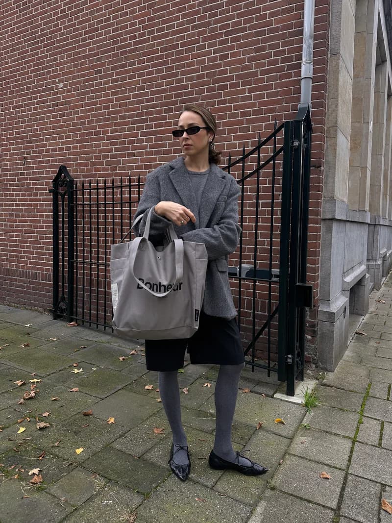 Bonheur N°4 Kanvas Çanta- - Suede Gray