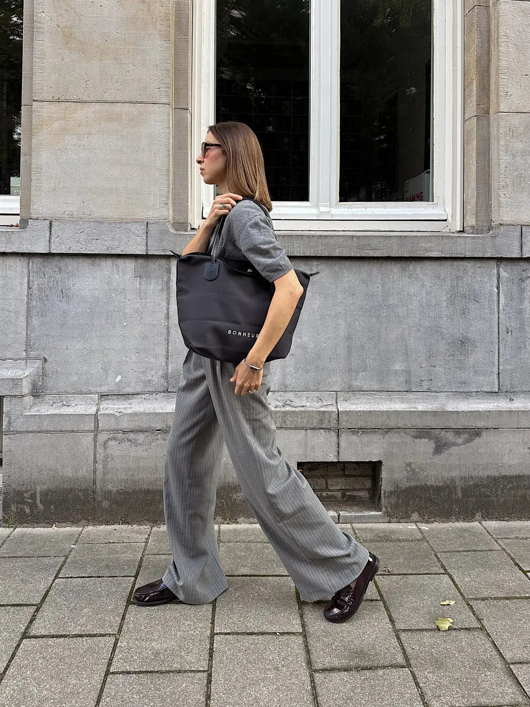 Bonheur N°7 Kanvas Çanta - Denım Gray