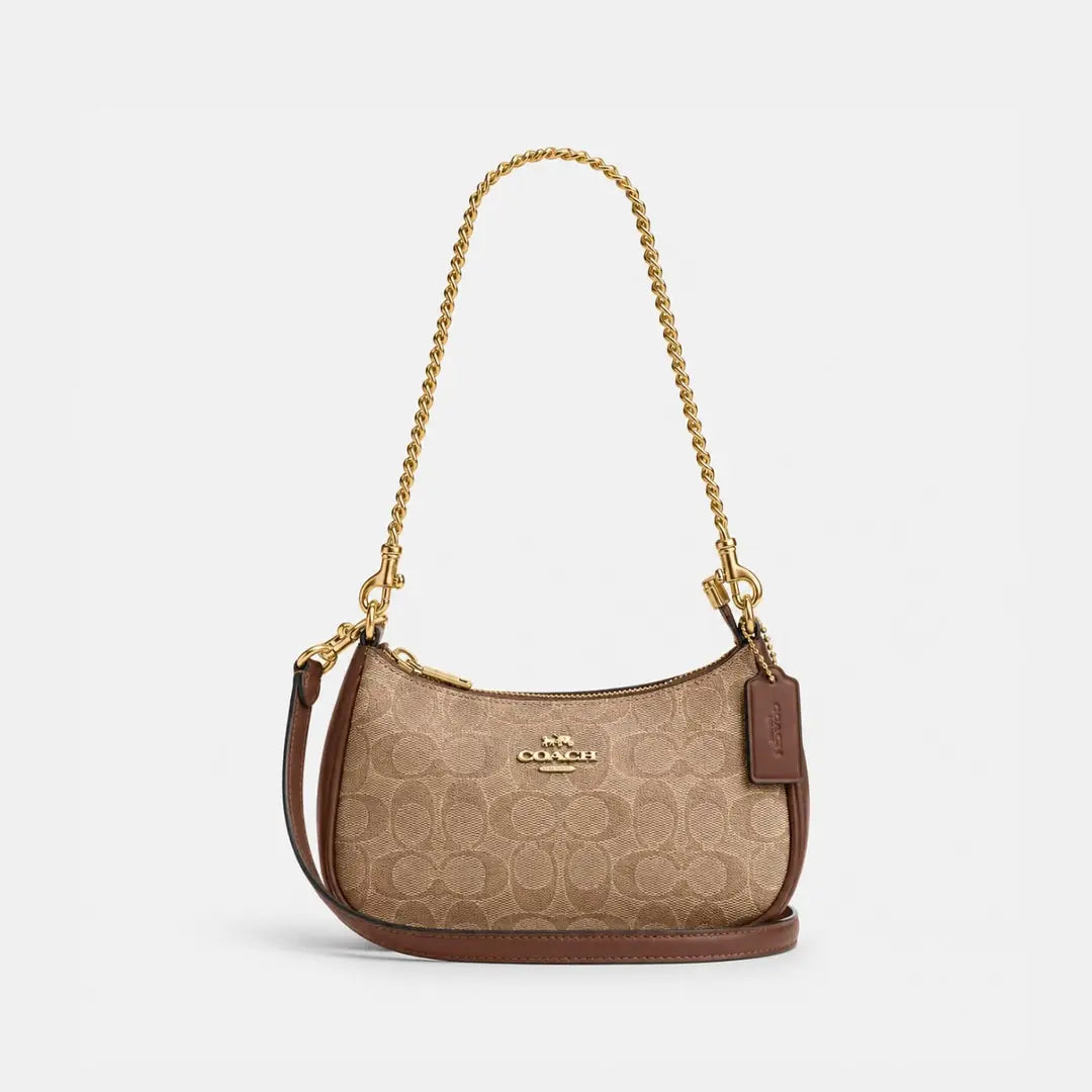 Coach Teri Shoulder - Gold Tan Brown