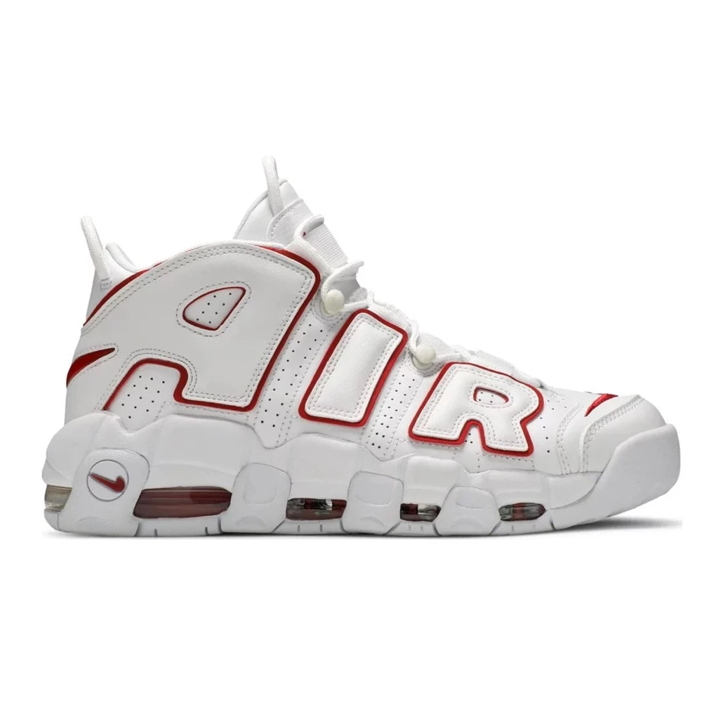 Nike Air More Uptempo White Varsity Red Outline