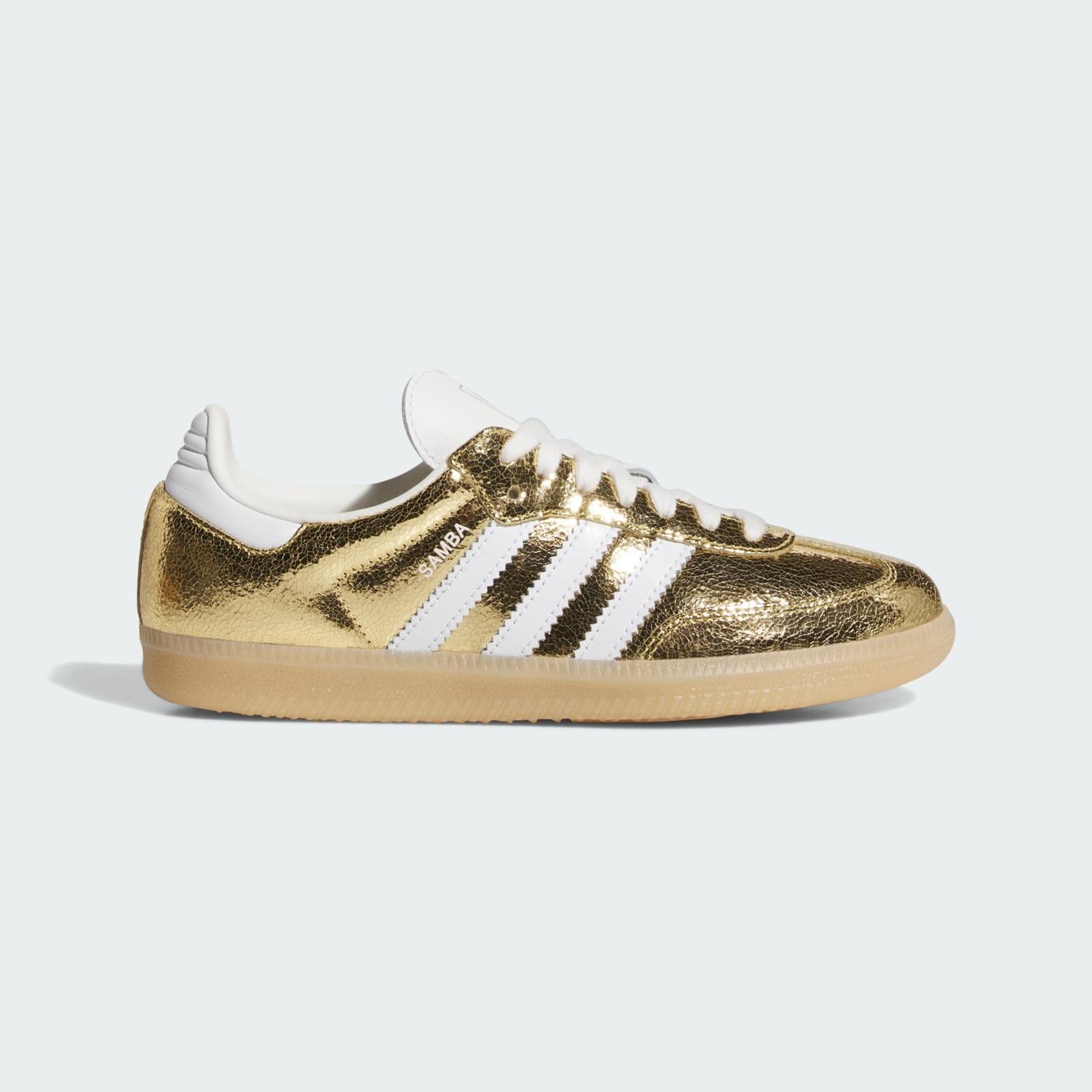 Adidas Samba Gold Metallic Cracked Leather