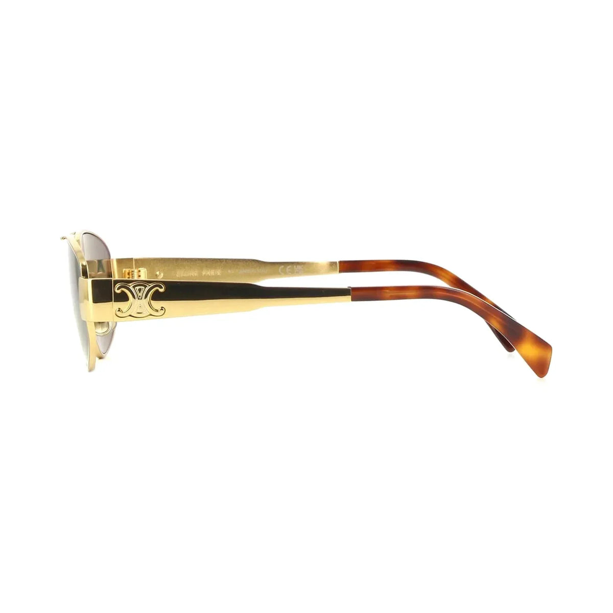 Celine Metal Triomphe CL40281U 30N Gold Green Güneş Gözlüğü