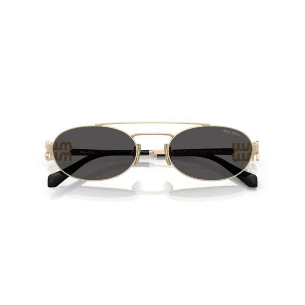 Miu Miu Logo MU54ZS ZVN08Z Pale Gold Dark Grey Güneş Gözlüğü