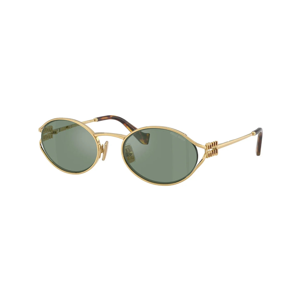 Miu Miu Logo MU52YS 5AK04M Gold Green Mirror Güneş Gözlüğü
