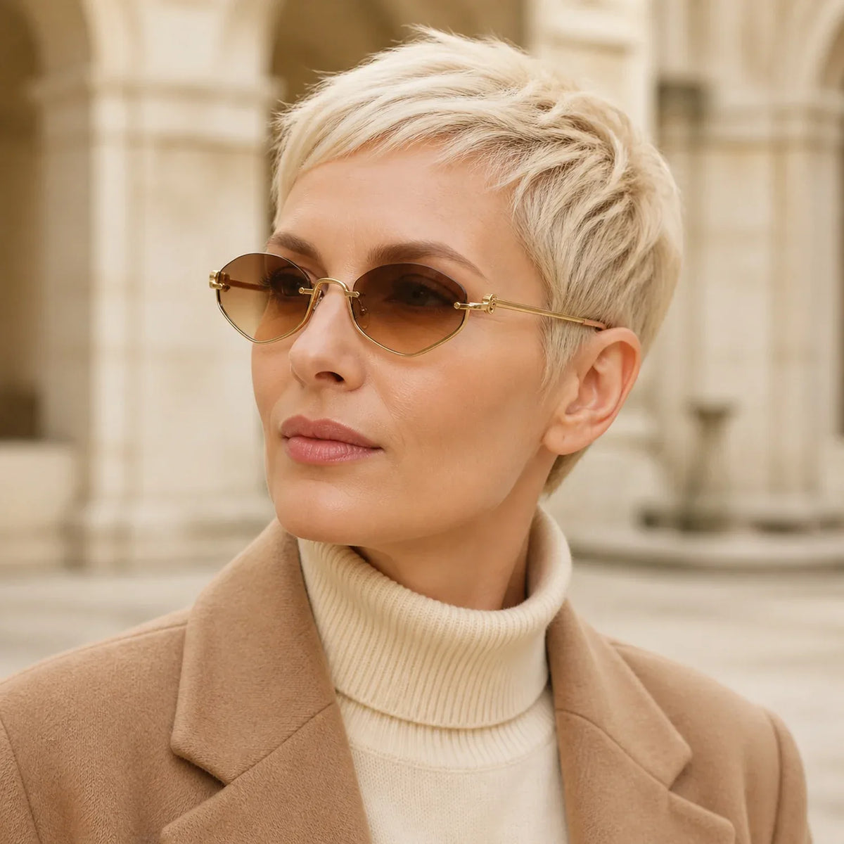 Gucci GG1604S 003 Gold Orange Silver Gradient Mirror Güneş Gözlüğü