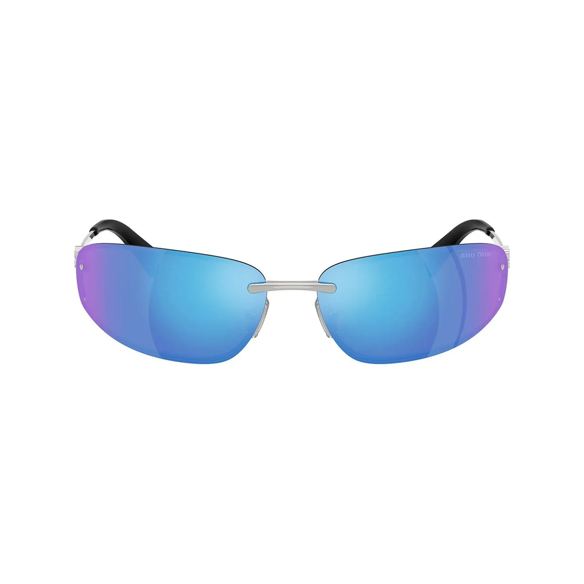 Miu Miu MU A50S 1BC10K Silver Light Green Blue Mirror Güneş Gözlüğü
