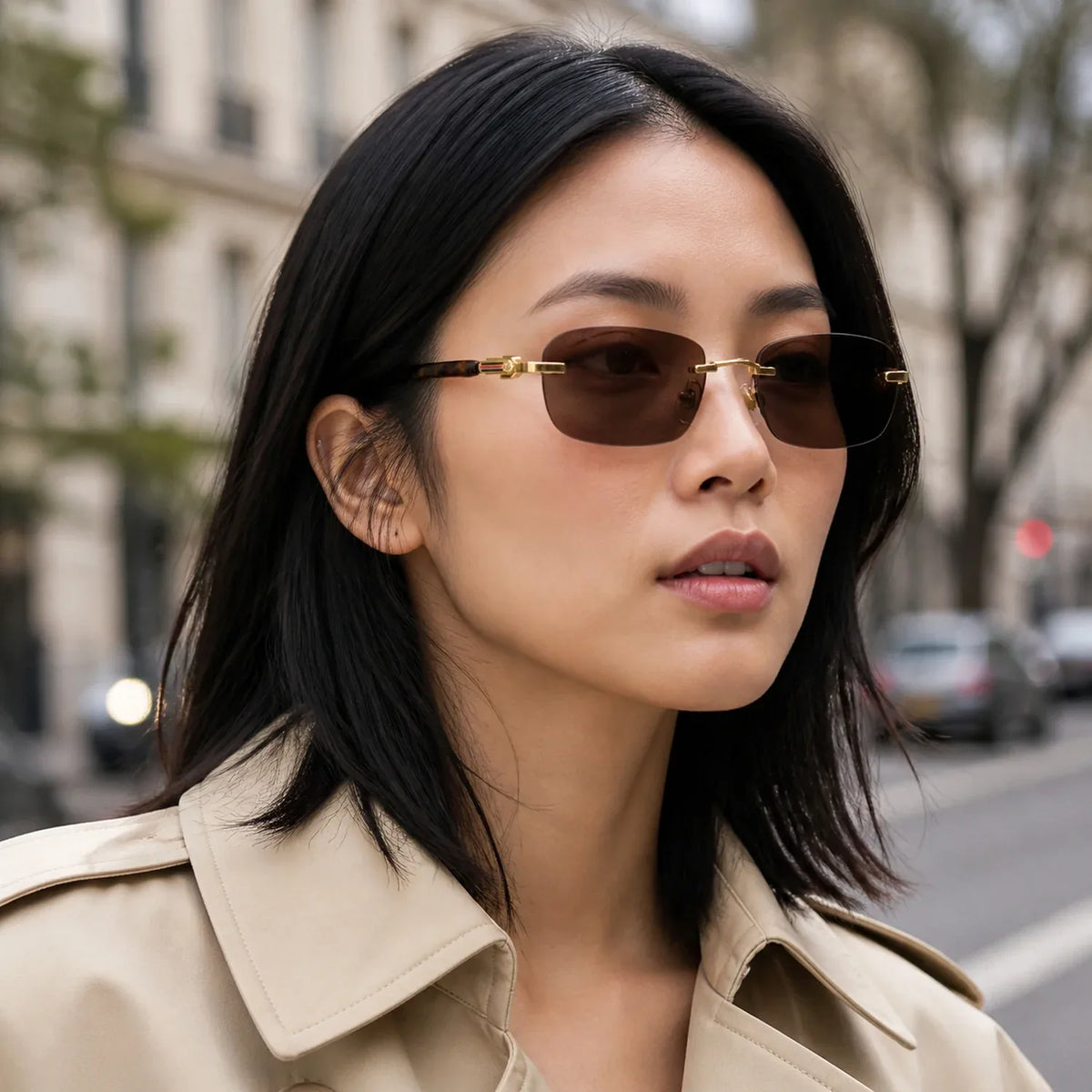 Gucci GG1221S 002 Gold Havana Brown Güneş Gözlüğü