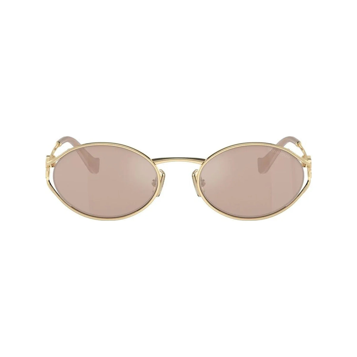 Miu Miu Logo MU52YS ZVN20F Pale Gold Pink Gold Mirror Güneş Gözlüğü