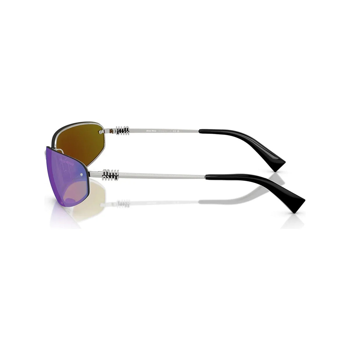 Miu Miu MU A50S 1BC10K Silver Light Green Blue Mirror Güneş Gözlüğü