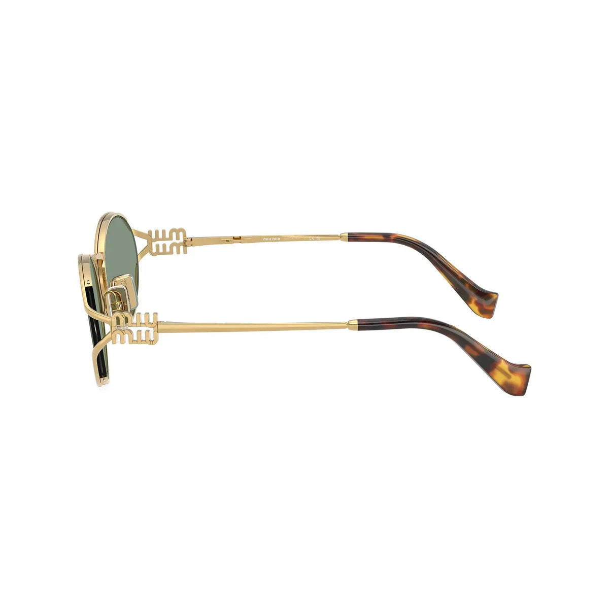 Miu Miu Logo MU52YS 5AK04M Gold Green Mirror Güneş Gözlüğü