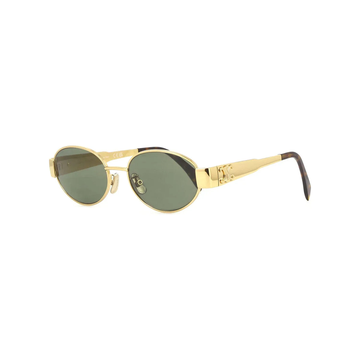 Celine Triomphe Metal 01 CL40235U 30N Gold Green Güneş Gözlüğü