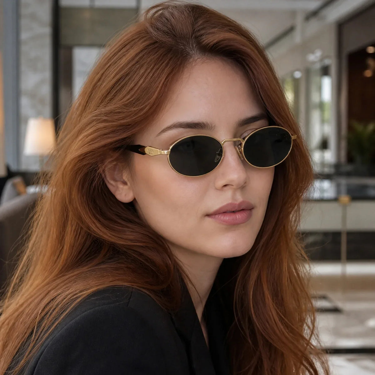 Prada PR 65ZS ZVN09T Pale Gold Dark Grey Güneş Gözlüğü