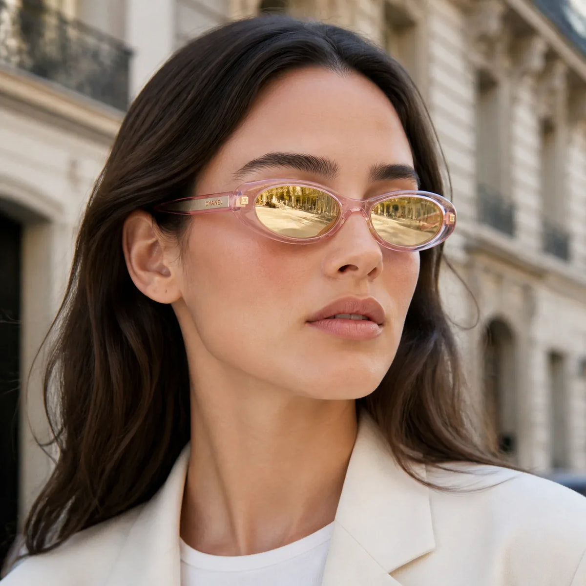 Chanel 9175 1689/T6 Açık Pembe Altın Aynalı Güneş Gözlüğü