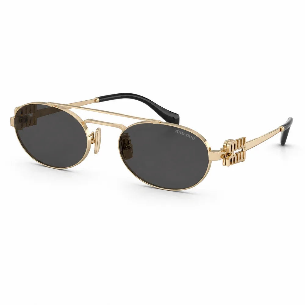Miu Miu Logo MU54ZS ZVN08Z Pale Gold Dark Grey Güneş Gözlüğü