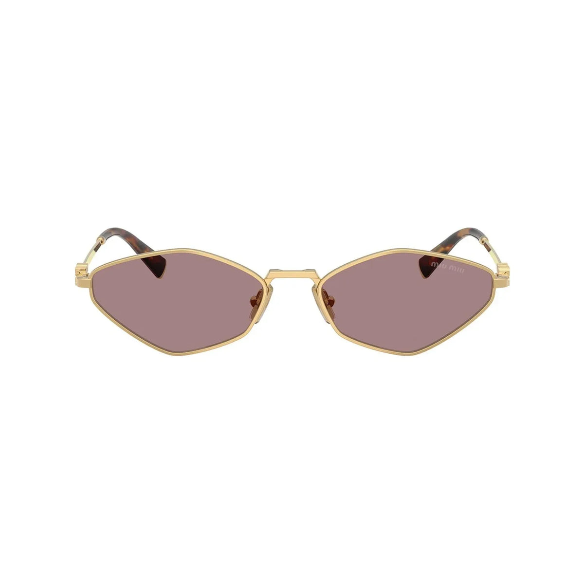 Miu Miu Logo MU 56ZS 5AK20I Gold Light Purple Brown Güneş Gözlüğü