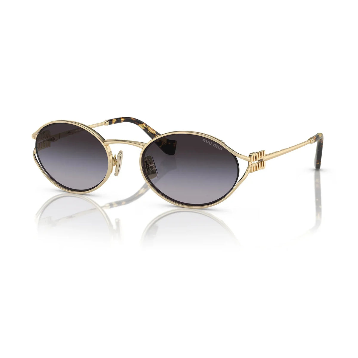 Miu Miu Logo MU52YS ZVN5D1 Pale Gold Grey Gradient Güneş Gözlüğü