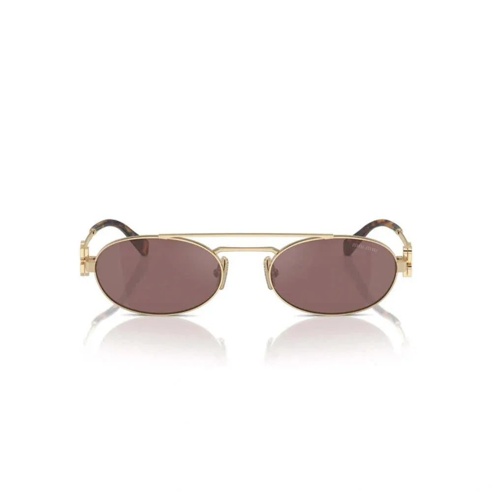 Miu Miu Logo MU54ZS ZVN50D Pale Gold Dark Pink Silver Güneş Gözlüğü
