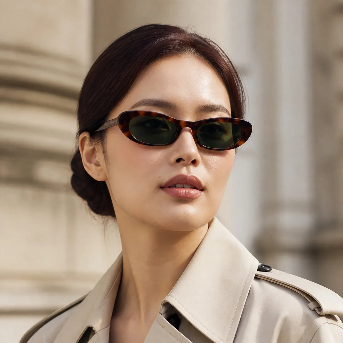 Saint Laurent SL 557 Shade 002 Havana Green Güneş Gözlüğü