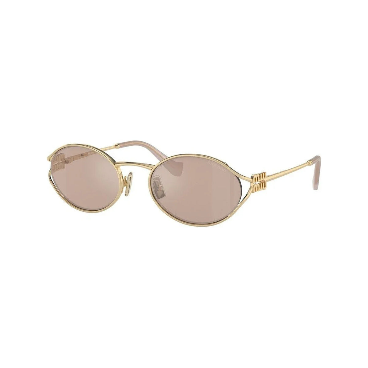 Miu Miu Logo MU52YS ZVN20F Pale Gold Pink Gold Mirror Güneş Gözlüğü