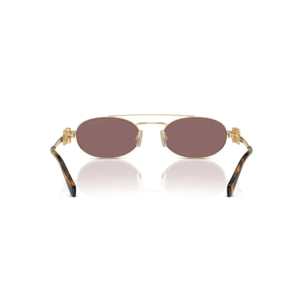 Miu Miu Logo MU54ZS ZVN50D Pale Gold Dark Pink Silver Güneş Gözlüğü