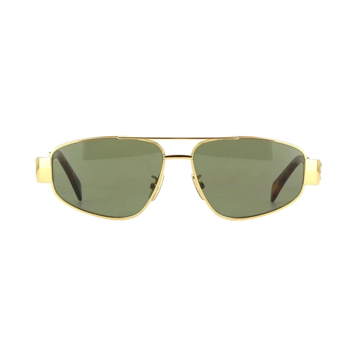 Celine Metal Triomphe CL40281U 30N Gold Green Güneş Gözlüğü