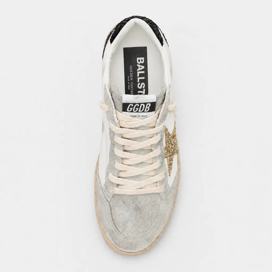 Golden Ball-Star White Nappa Gold Glitter Star Black Glitter