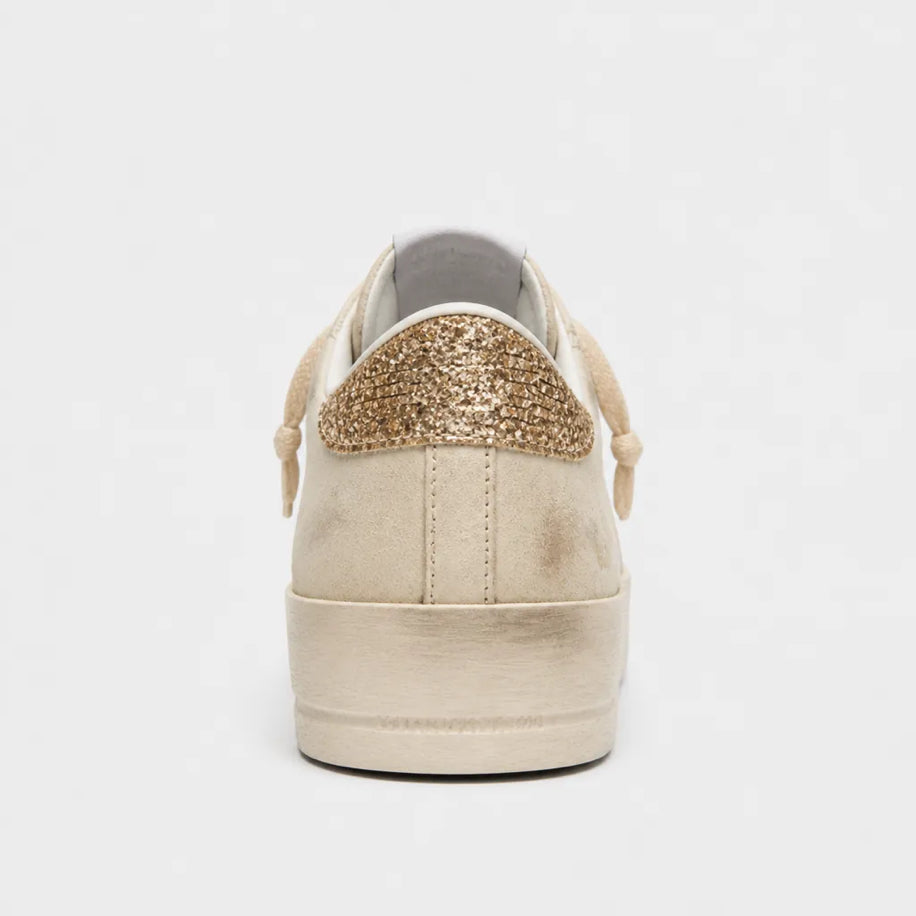 Golden Stardan in Ecru Nappa Leather with Gold Glitter