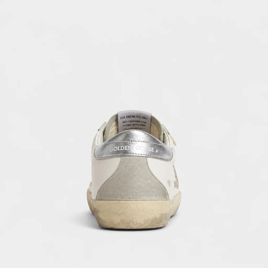Golden Super-Star Gold Glitter Star Silver Heel Tab