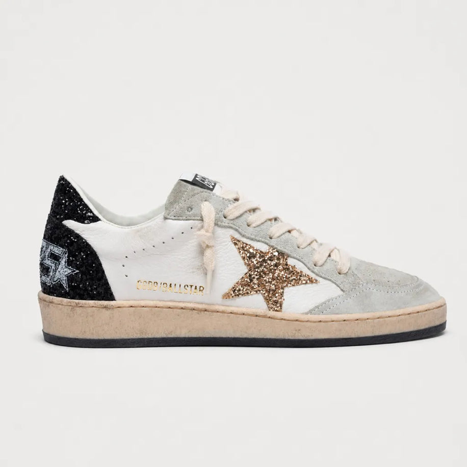 Golden Ball-Star White Nappa Gold Glitter Star Black Glitter
