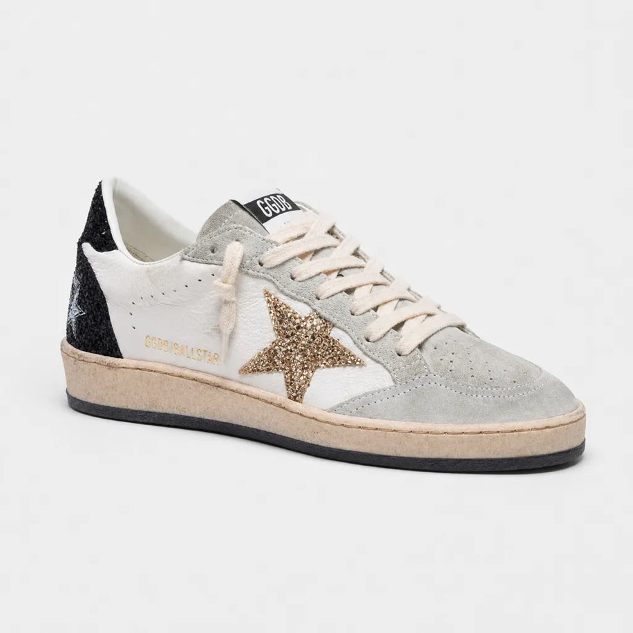 Golden Ball-Star White Nappa Gold Glitter Star Black Glitter