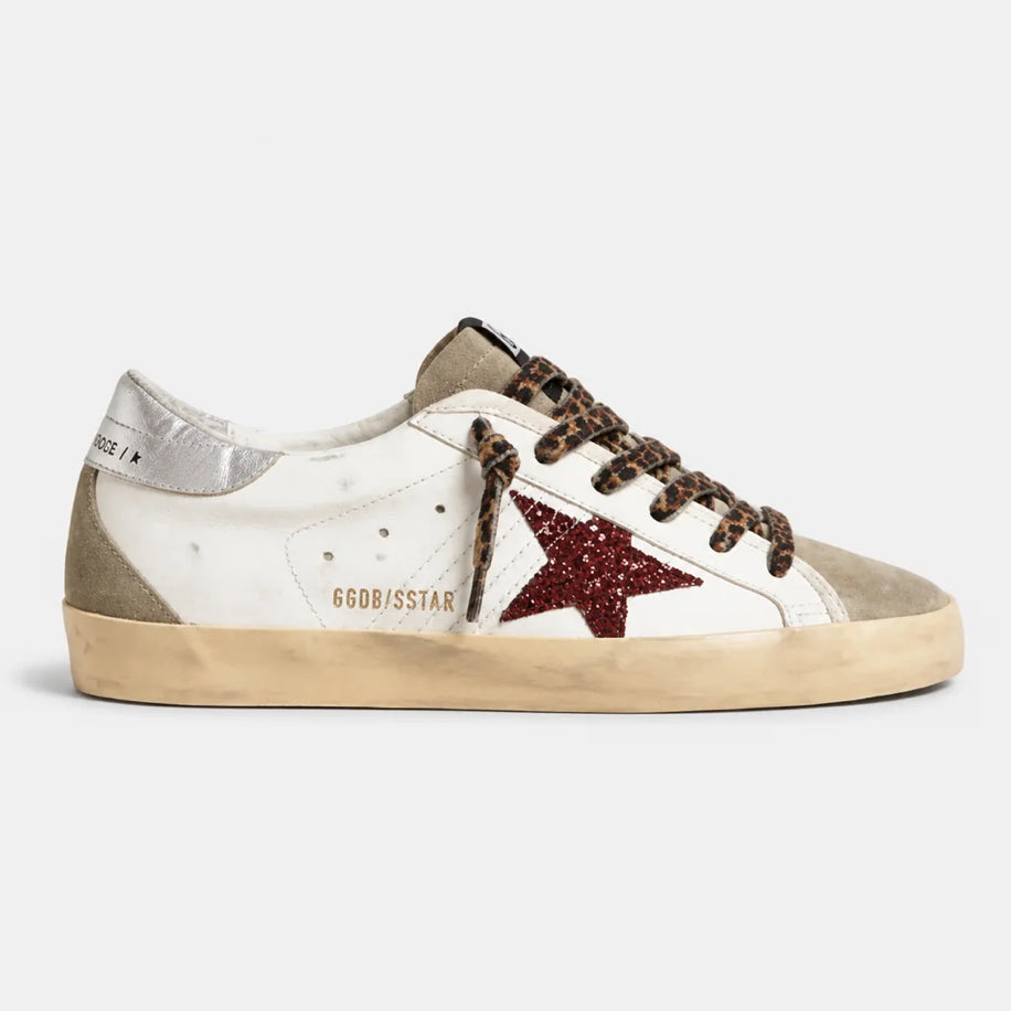 Golden Super-Star with Burgundy Glitter Star & Silver Heel Tab