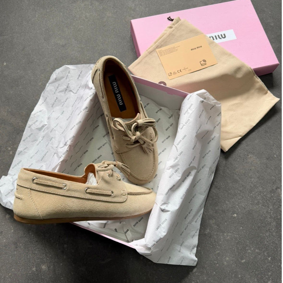 Miu Miu Loafer Suede Krem