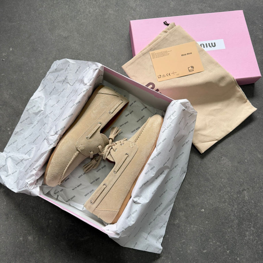 Miu Miu Loafer Suede Krem