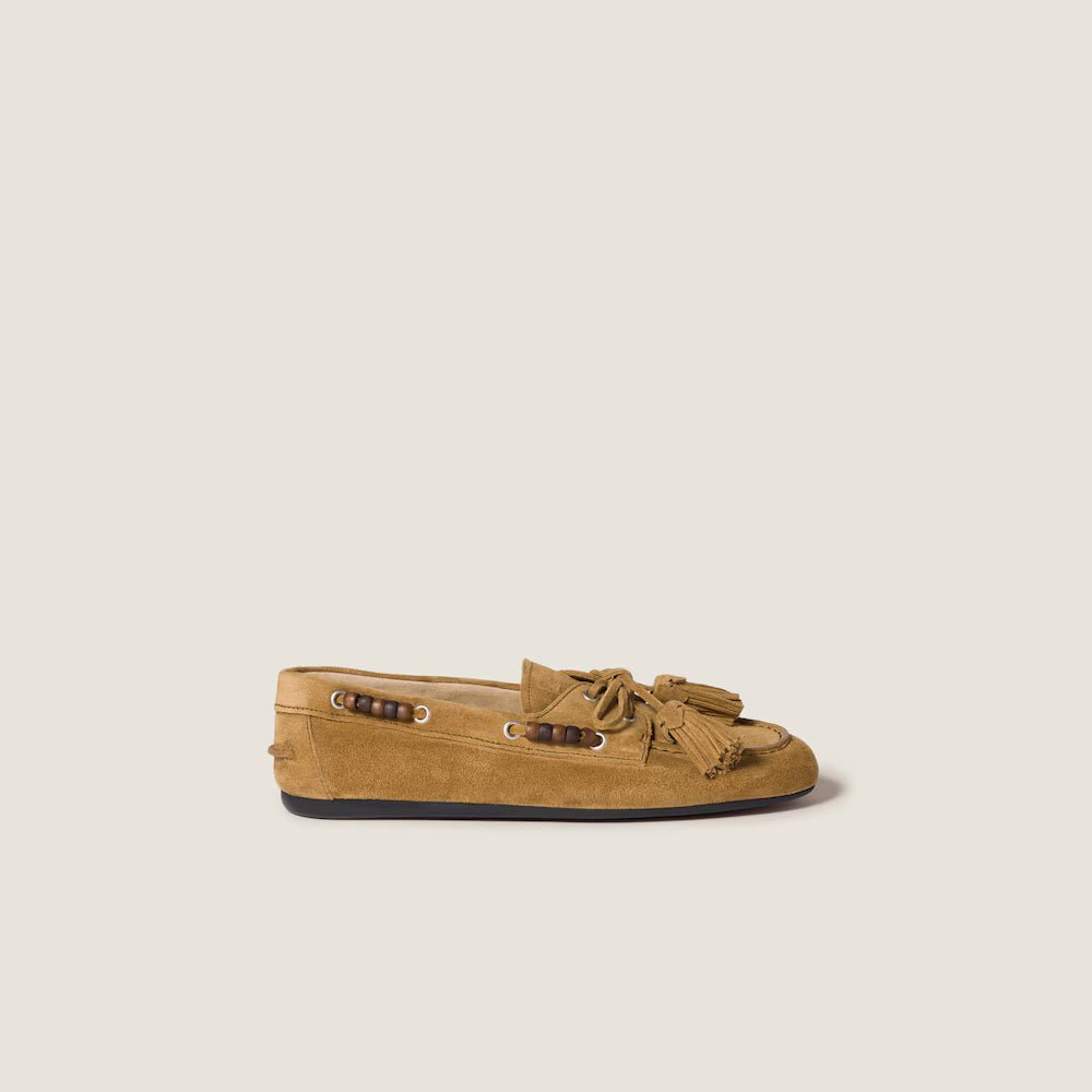 Miu Miu Püsküllü Süet Deck Taba - LNT STEP-Sneaker - Miu Miu -  - 14034168 - 36 - Miu Miu Püsküllü Süet Deck Taba -