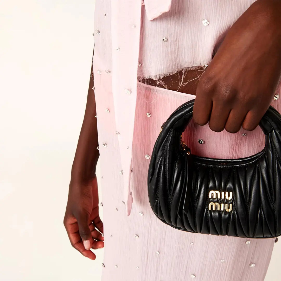 Miu Miu Wander matelassé nappa leather hobo mini bag