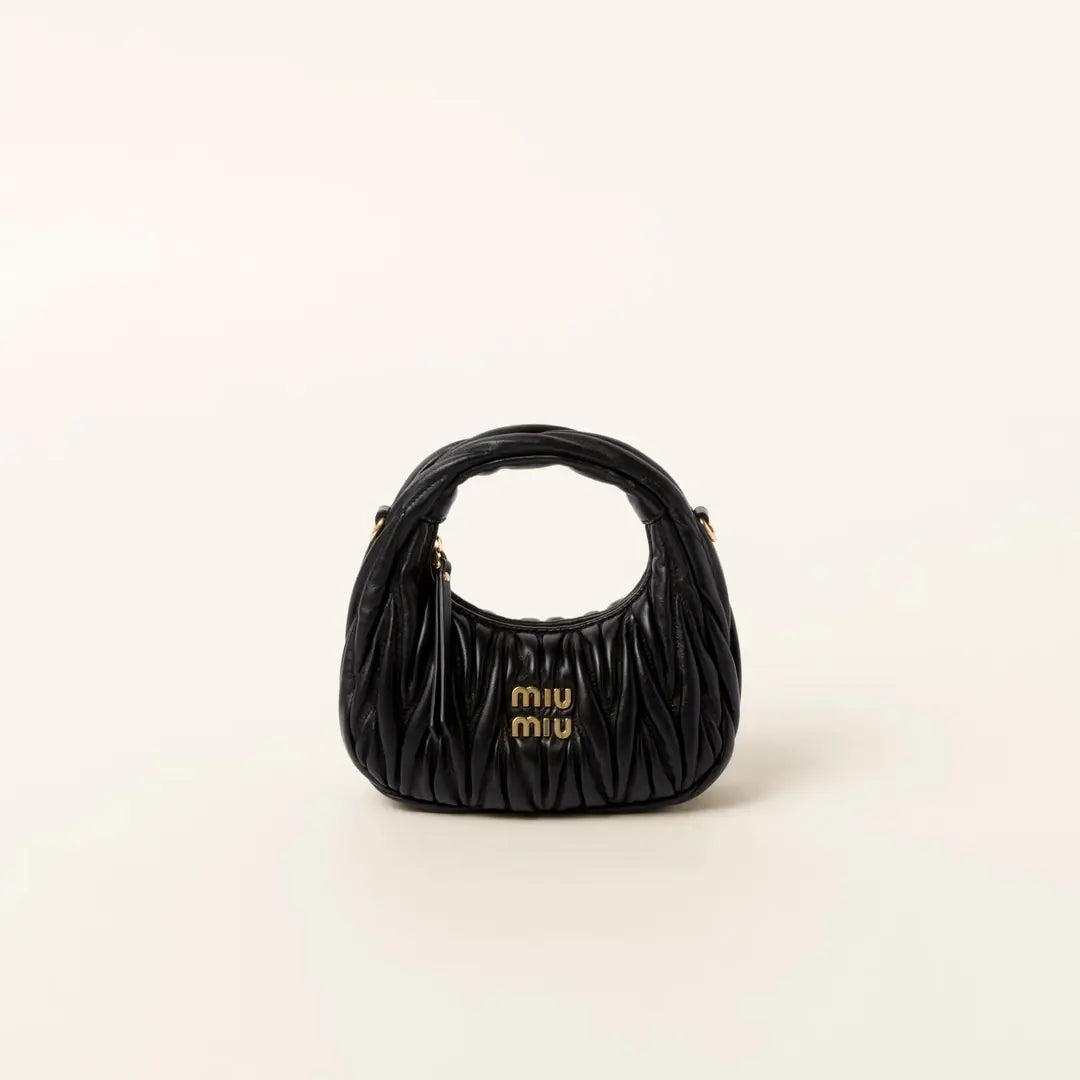 Miu Miu Wander matelassé nappa leather hobo mini bag