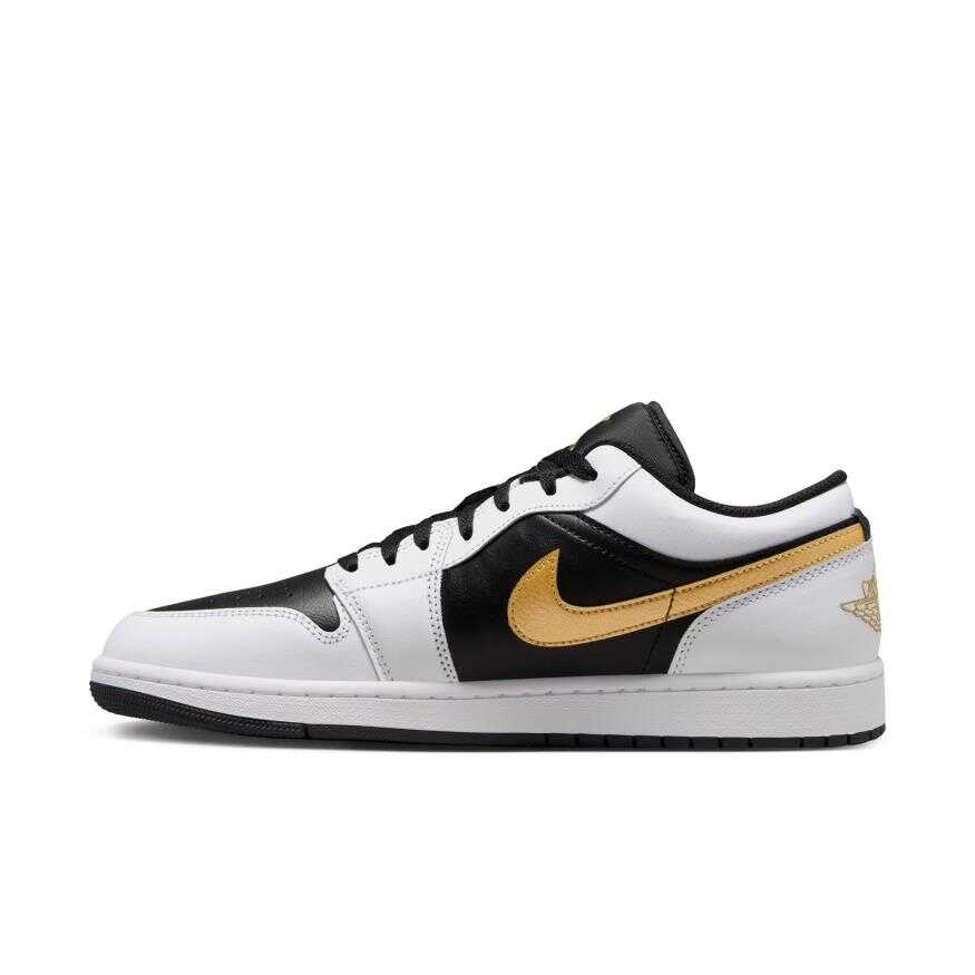Nike Air Jordan 1 Low White Metallic Gold Black - LNT STEP-Sneaker - Nike -  -  - 36 - Nike Air Jordan 1 Low White Metallic Gold Black -